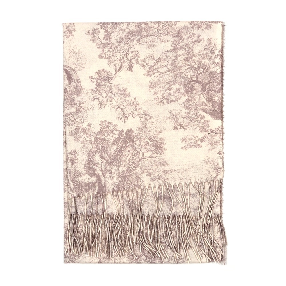CTCT-03 Szalik zimowy Toile de Jouy Collection różowy 200x70cm